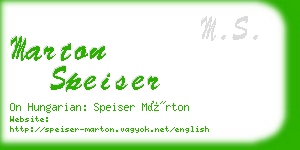 marton speiser business card